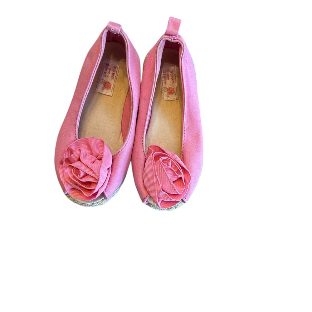 Janie and Jack Pink Rosette Espadrille Flats - Toddler Size 6‎